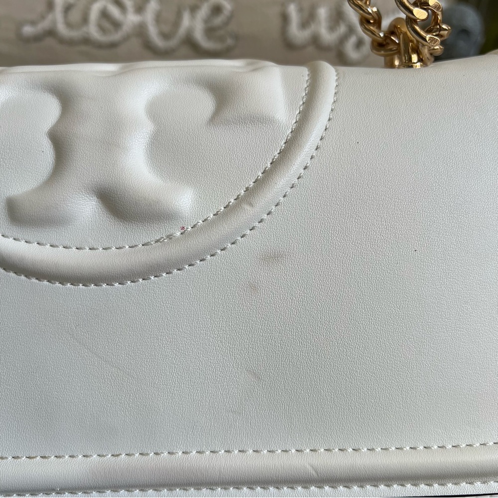 ❗️SOLD ❗️Tory Burch Fleming White Leather Flap Chain Convertible ShoulderBag - Picture 14 of 17